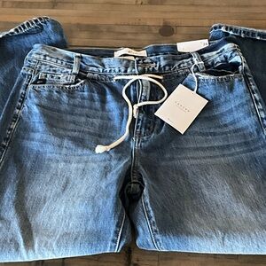 KanCan Blue Jeans with White Rope Tie